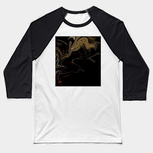 Wild Fire Smoke - Digital Liquid Paint Swirls Baseball T-Shirt